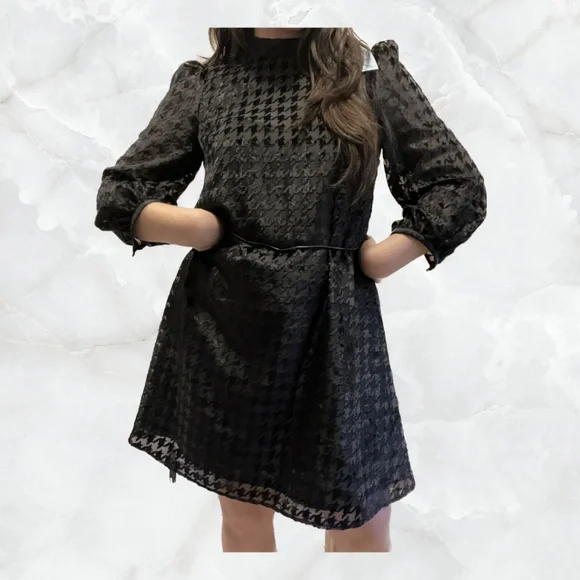 knee length dresses for ladies Balmain - NWT Long Sleeve Suede Black Mini Dress
